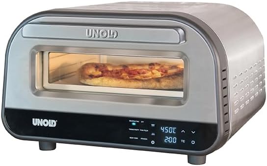 Unold Pizzaofen LUIGI 68816 | Elektrischer Pizza Ofen aus rostfreiem Edelstahl mit bis zu 400°C, nur