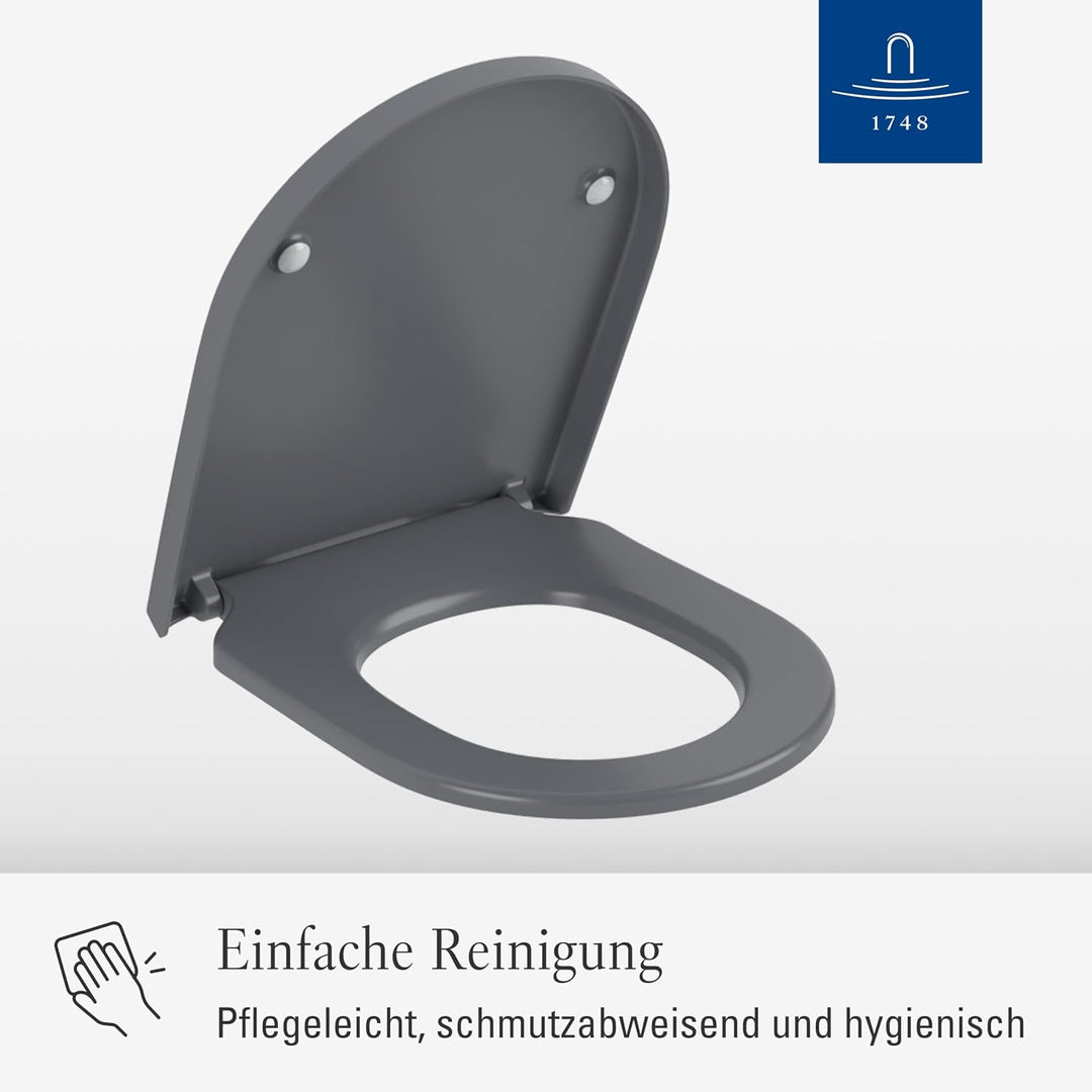 Villeroy &amp; Boch Subway 3.0 WC-Sitz, D-Form – Graphit, matt Graphite, Matt, Graphite, Matt