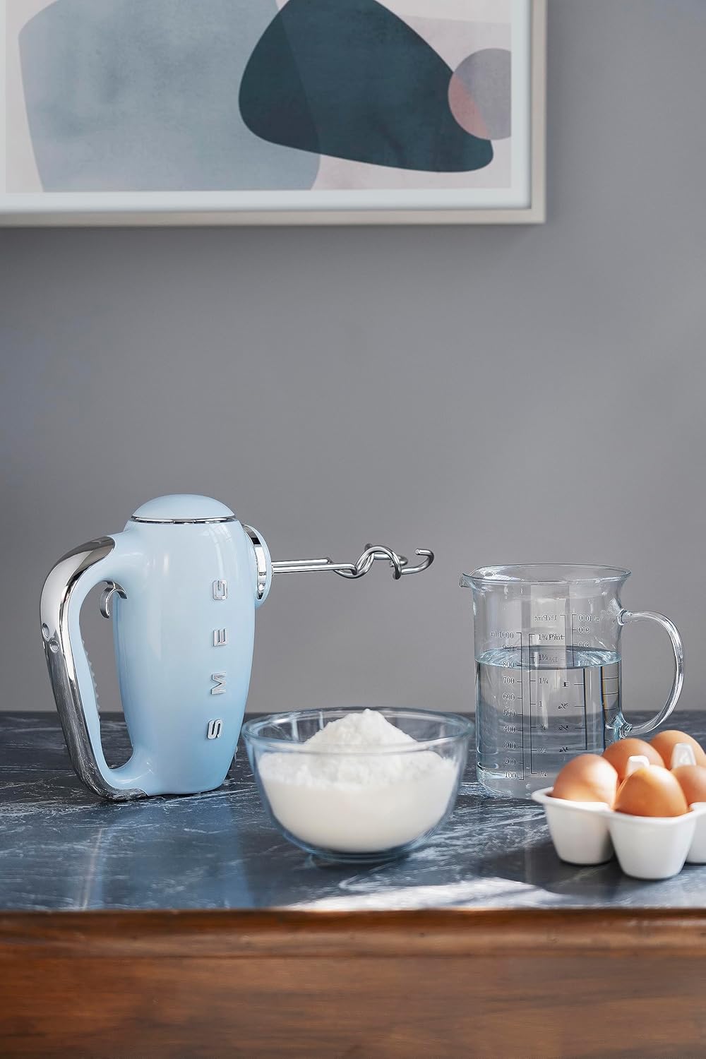 SMEG, HMF01PBEU Electric Mixer, 9 -Geschwindigkeitsniveaus, Turbofunktion, glattes Start -Start -up