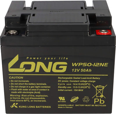 1x AGM 12V / 50Ah Blei-Akku - WP50-12NE zyklenfest kompatibel MP50-12C, 12LCP-50, REC50-12I