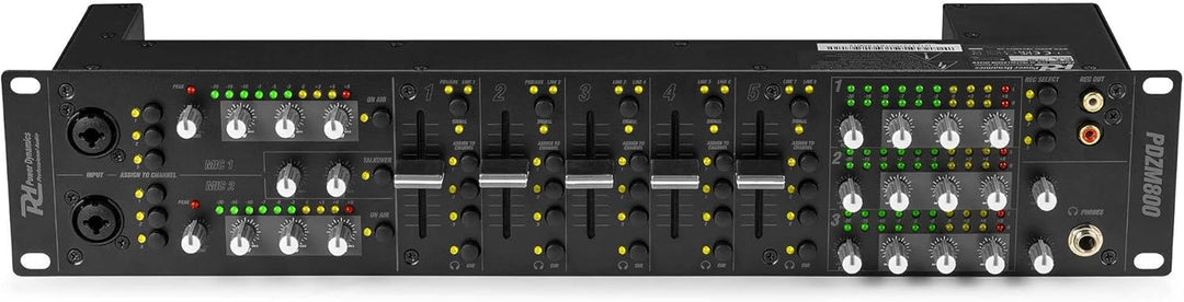Power Dynamics PDZM800 Audio Mischpult 3-Zonen Mixer für Lautsprecher Installationen - DSP, 5 Input