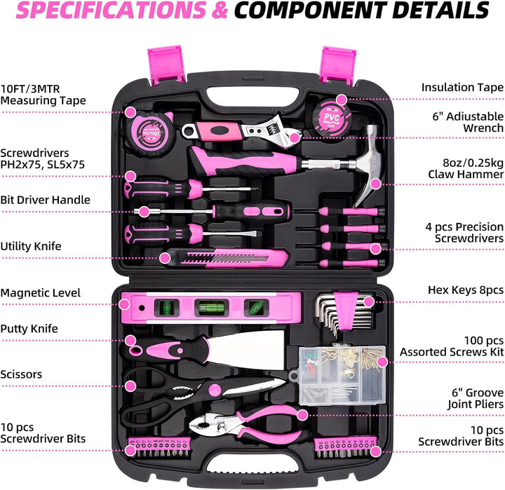 DOWELL 145-Stück Home Repair Tool Kit mit Werkzeugkasten - Komplettes Set von Haushalts-Handwerkzeug