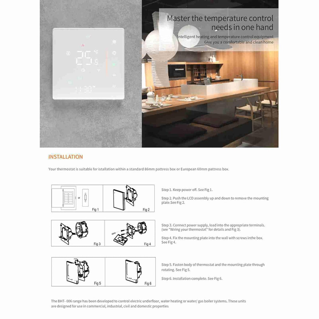 WiFi Smart Thermostat Raumthermostat, Wöchentlich programmierbar Unterstützt Touch Control/Mobile AP