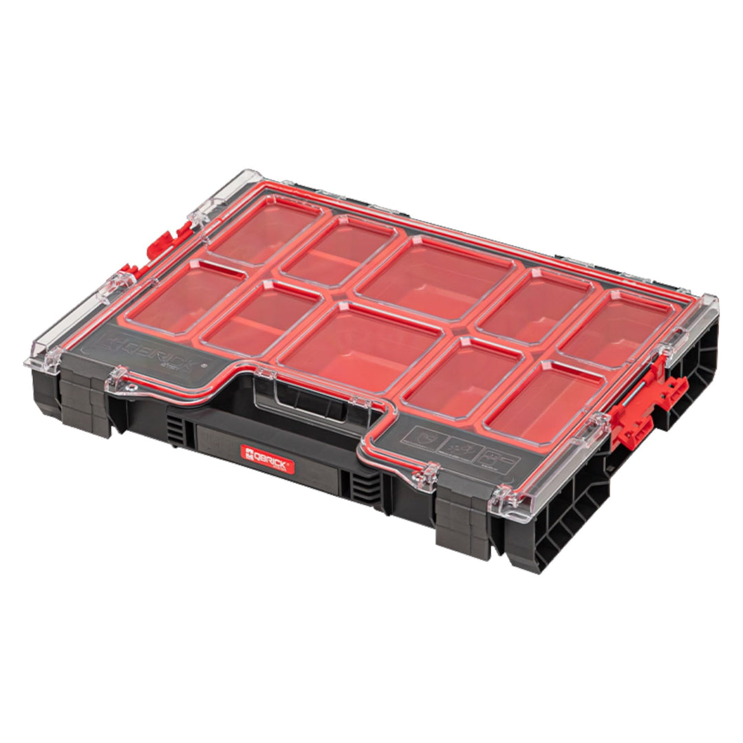 QBRICK Sortimentskasten Kleinteilemagazin – 450 x 360 x 80 mm – Premium Sortierkasten Wekzeugbox mit