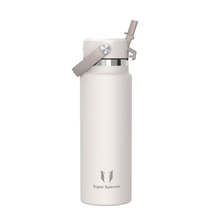 Sparrow Trinkflasche Edelstahl 1000ml - Weiter Öffnung SwivelSip Thermosflasche mit Strohhalm - BPA-