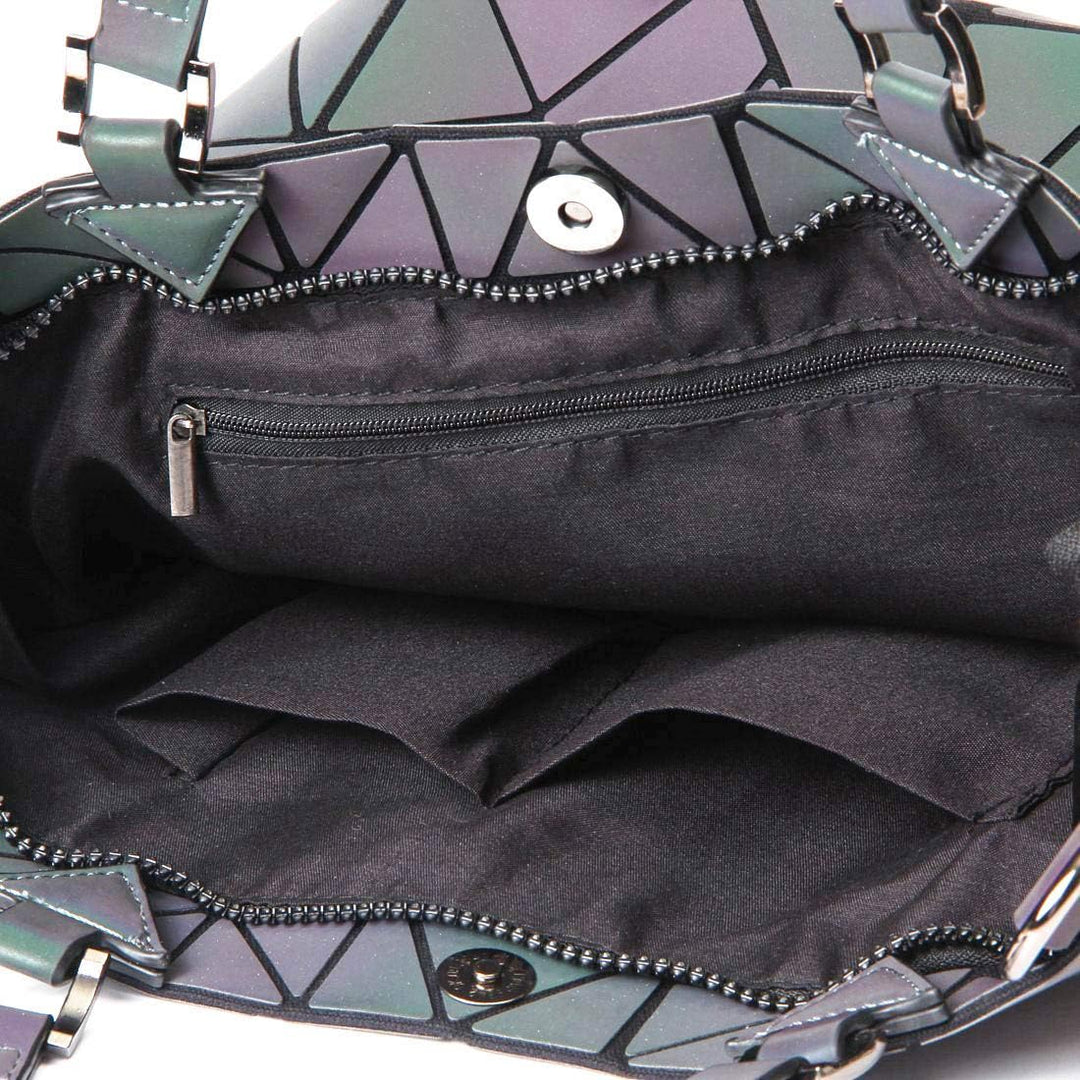 FZChenrry Geometrische Tasche Reflektierende Handtasche Damen Holographic Schultertasche Reflektiere
