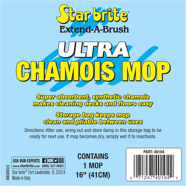STAR BRITE Ultra Chamois Mop & Aufbewahrungstasche – Premium-Moppkopf lässt Sich an Allen Extend-A-B