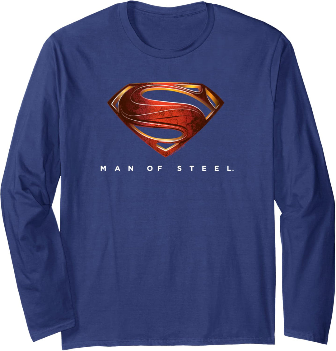 Superman Man of Steel New Logo Langarmshirt
