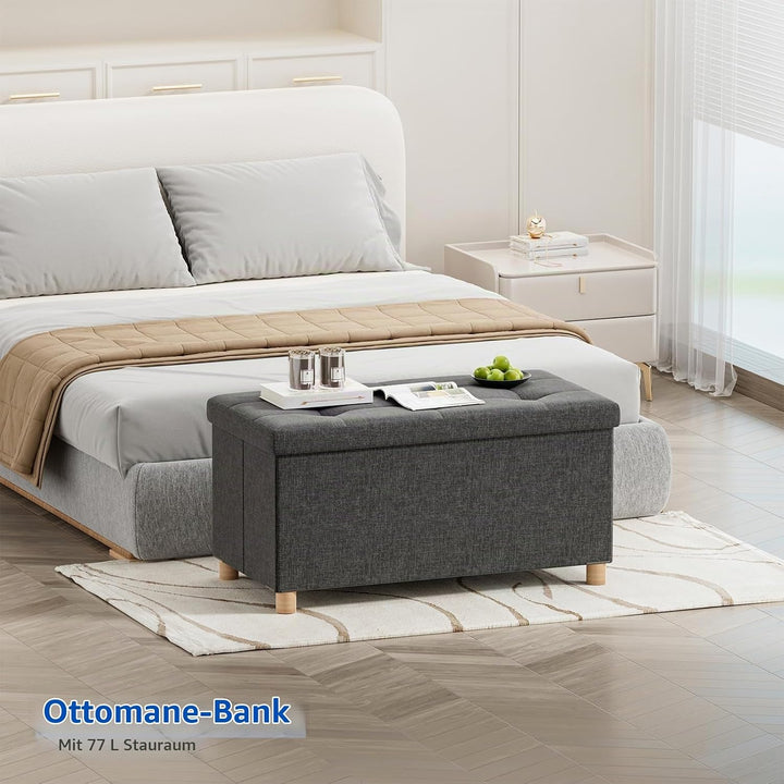 BRIAN &amp; DANY Sitzbank mit Stauraum, Sitztruhe Sitzhocker Fusshocker, Faltbar Sitztruhe Sitzhocker mi