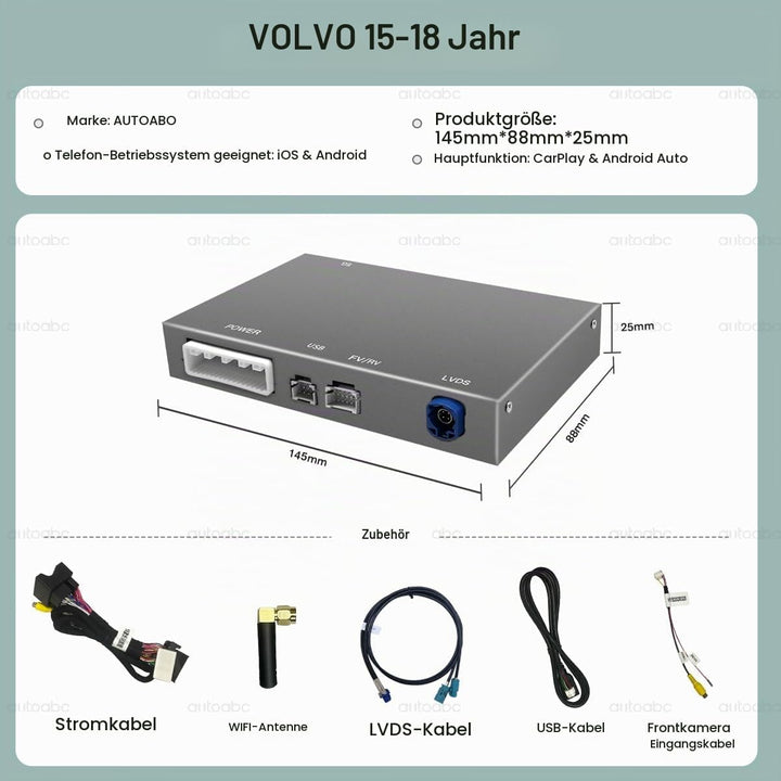 Kabellos CarPlay/Android Auto Modifikation für Volvo XC60 V40 V60 S60 S90 2015-2019 AirPlay Mirror L