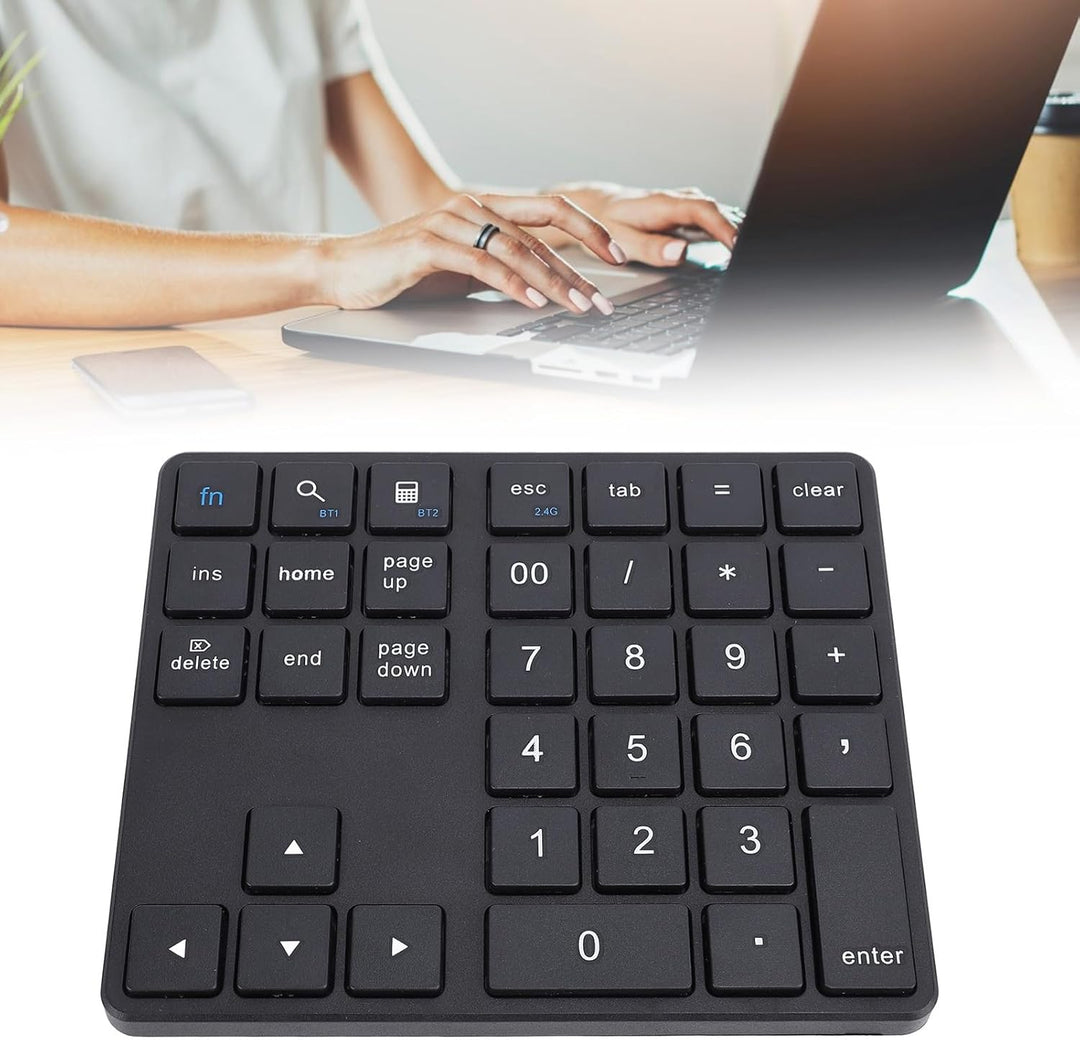 Bluetooth-Nummernblock für Laptop, Kabellose Nummerntastatur, Wiederaufladbarer USB-Ziffernblock mit