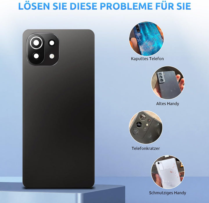 Eonpam Akkudeckel für Xiaomi Mi 11 Lite Rückseite Glas Original Backcover Back Glas Ersatz Reparatur