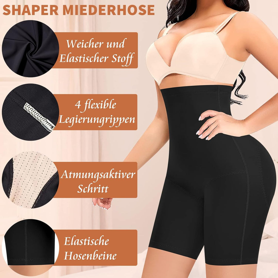 YARRCO Bauchweg Unterhose Damen Shapewear Spitze Miederhose Figurformende Unterwäsche Hohe Taille Mi