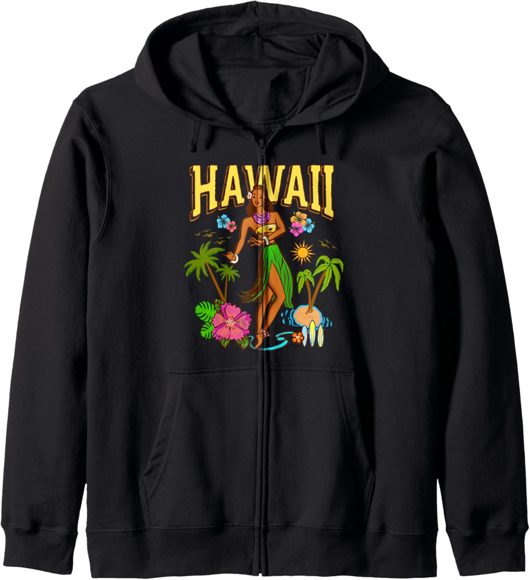 Hawaii Aloha Hula Mädchen Strand Tiki Retro Vintage Pinup Kapuzenjacke