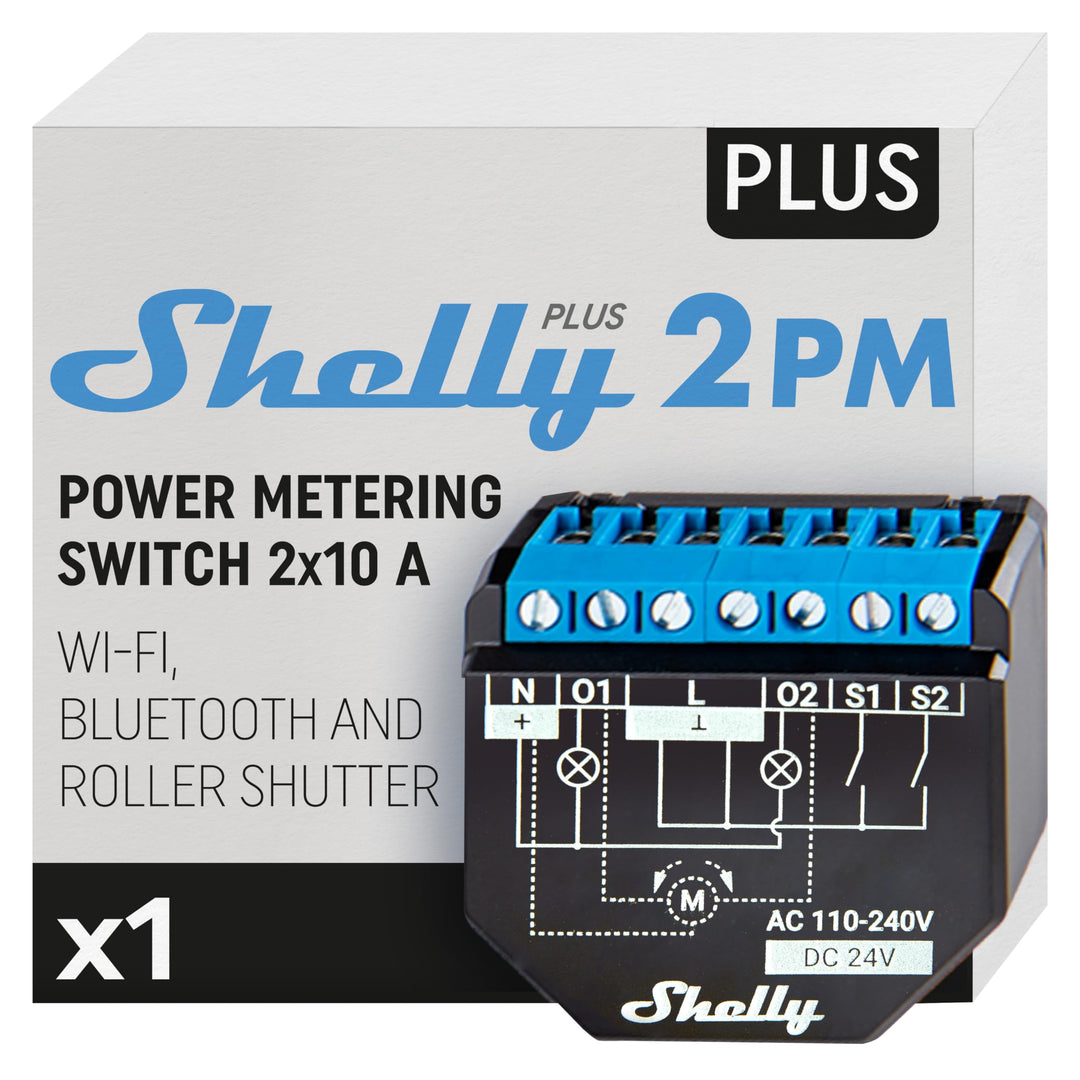 Shelly Plus 2PM | Wlan & Bluetooth 2 Kanäle Smart Relais Schalter mit Leistungsmessung | Hausautomat