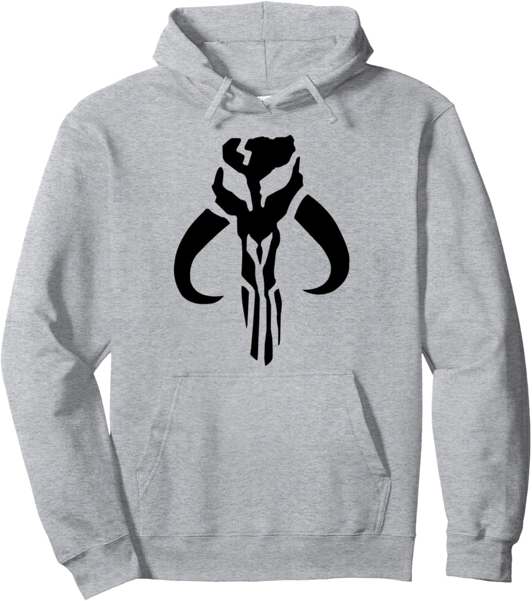 Star Wars Mandalorian Skull Dark Chest Logo Pullover Hoodie