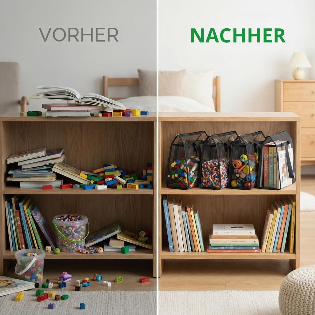 holay 4er-Packung PVC mit Reissverschluss Blocks Set, Spielzeug, Ton, Brettspiel Aufbewahrung Organi
