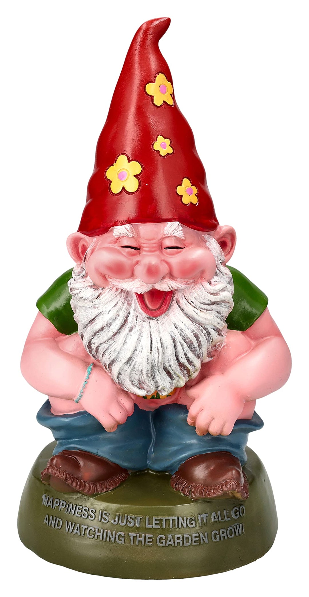 Pacific Giftware Gartenzwerg Figur Hippie Macht in den Garten 28 cm | Garten Zwerg Statue lustig wit