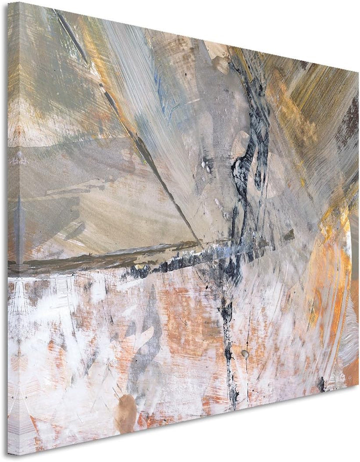 Paul Sinus Art 80x60cm Fotoleinwand Leinwanddruck Kunstdruck Wandbild grau schwarz gelb beige