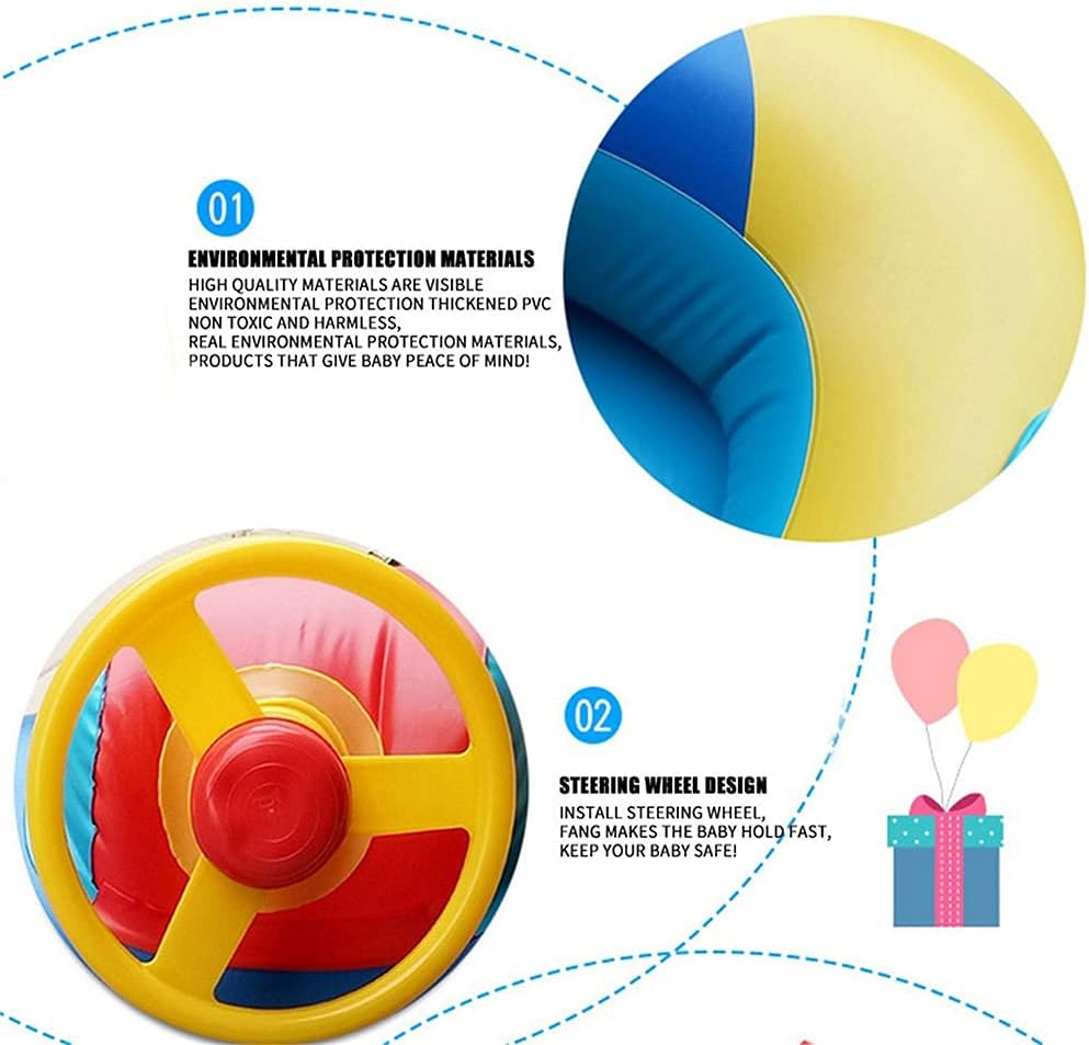 Kinder Aufblasbarer Schwimmring Pool Float Sitz Boot Nettes Auto Baby Floatie Sicherer Sitz Schwimme