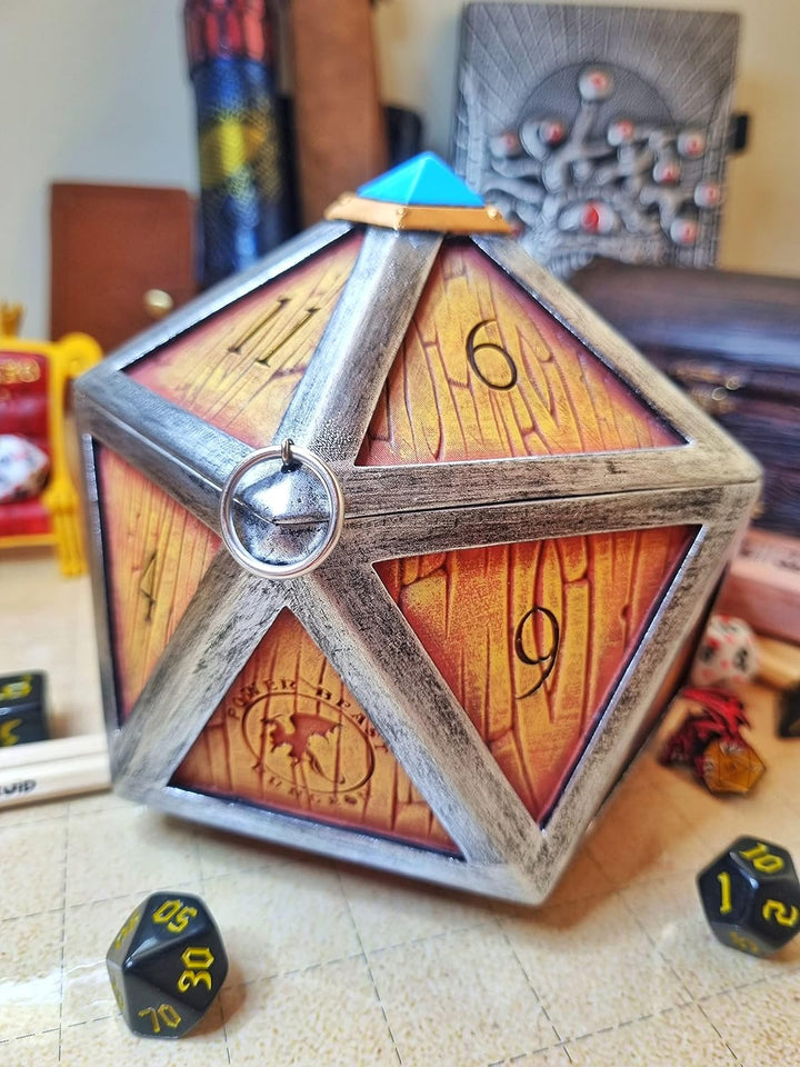 Power Beast Dungeon Riesige Würfeltruhe zur Aufbewahrung von Würfeln für Rollenspiele, Mimic Chest,D