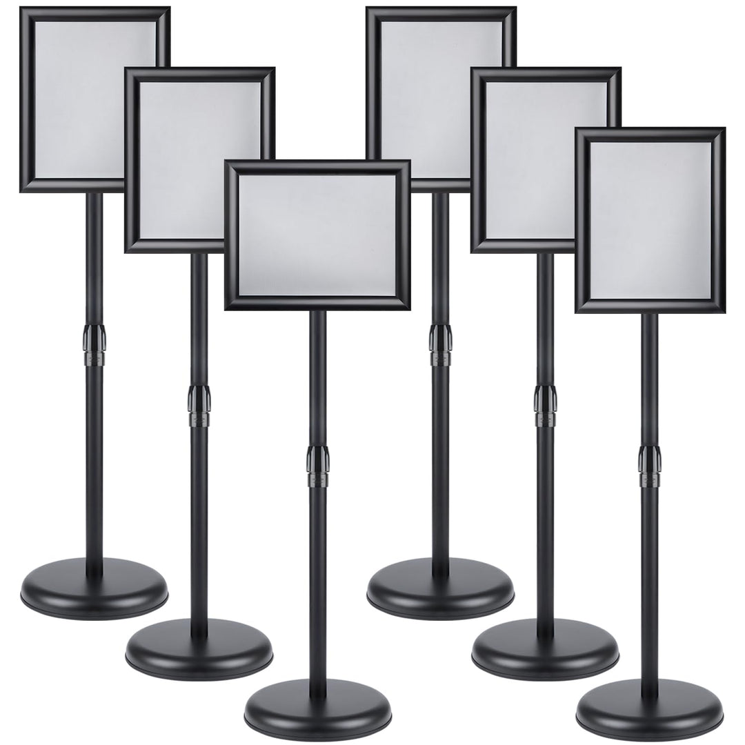 Infoständer DIN A4 210x297mm Chalkboard Höhenverstellbar Edelstahl informationsständer Shcwarz (6)