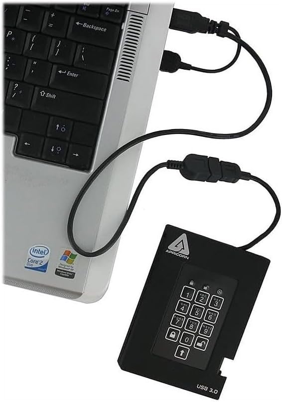 Apricorn Aegis Fortress L3 Festplatte, FIPS Level 3, 2TB USB 3.0, Hardware-verschlüsselt, mit PIN-Zu