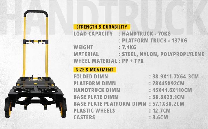 Stanley SXWTD-FT585 2-in-1 Sackkarre und Plattformwagen - Transportkarre max. 70KG - Transportwagen