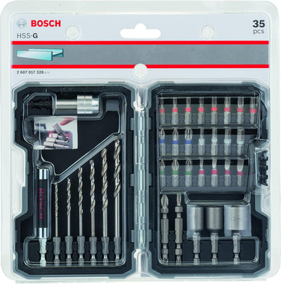 Bosch Professional 35tlg. HSS-G Metall Bohrer und Bit Set Extra Hart (Kreuzschlitz-, Pozidriv-, Hex-