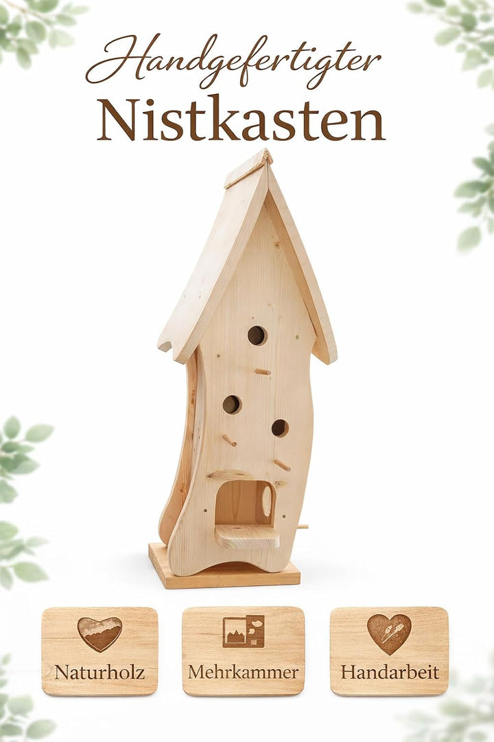 Dekorativer XXXL Nistkasten(N4) mit Vogelfutterhaus-Vogelhaus--Vogelhäuschen-sauberste Verarbeitung-