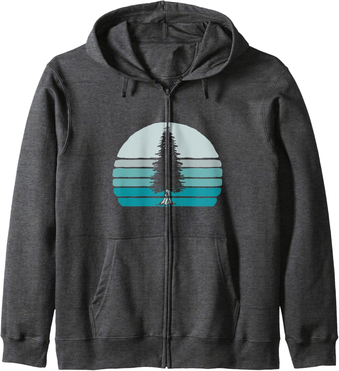 Simple Tree Vintage Pine & Minimalist Retro Sunset 80s Kapuzenjacke