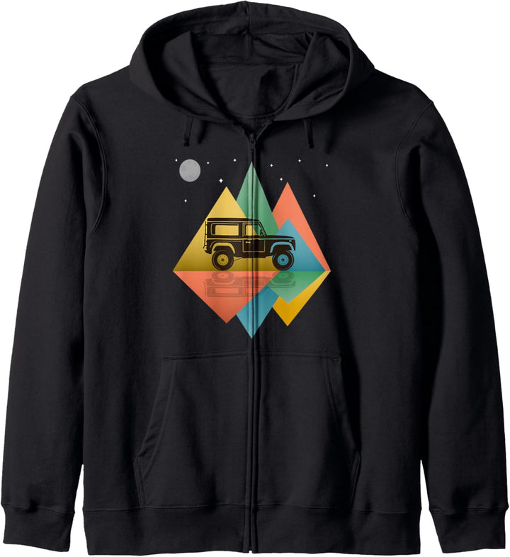 Off Roading Mountains Retro Pop Art Kapuzenjacke