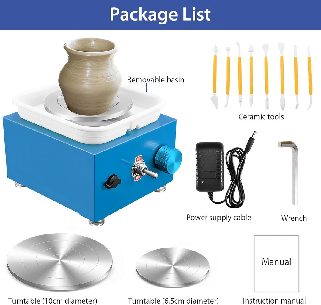Töpferset Für Kinder Drehteller Elektrisch, 2000 U/Min Kinder Töpferscheibe Elektrisch Drehscheibe T