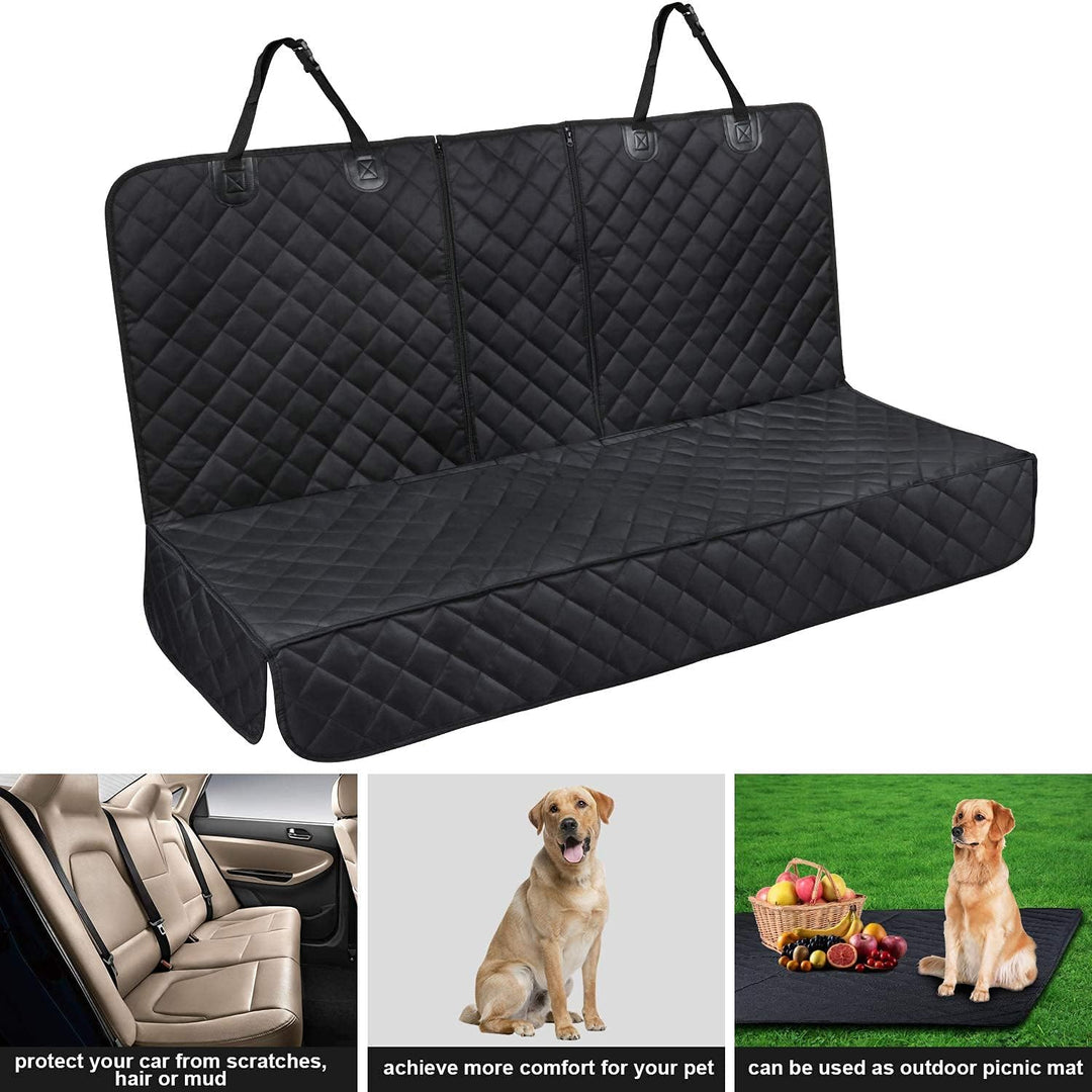 Autoschondecke Hund Rücksitz 136x 119cm Universal Nylon Car Seat Cover Dog Schwarz Hundedecke für me