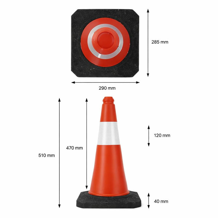 Easy Act Verkehrskegel, 20 Verkehrshütchen mit reflektierendem Streifen, 51 cm hoch, faltbare Leitke