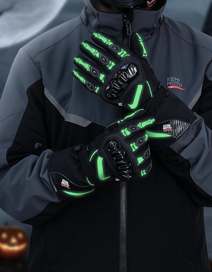 KEMIMOTO Winter Motorradhandschuhe, geprüfte Motorradhandschuhe,Motorrad Handschuhe Winter, Touchscr