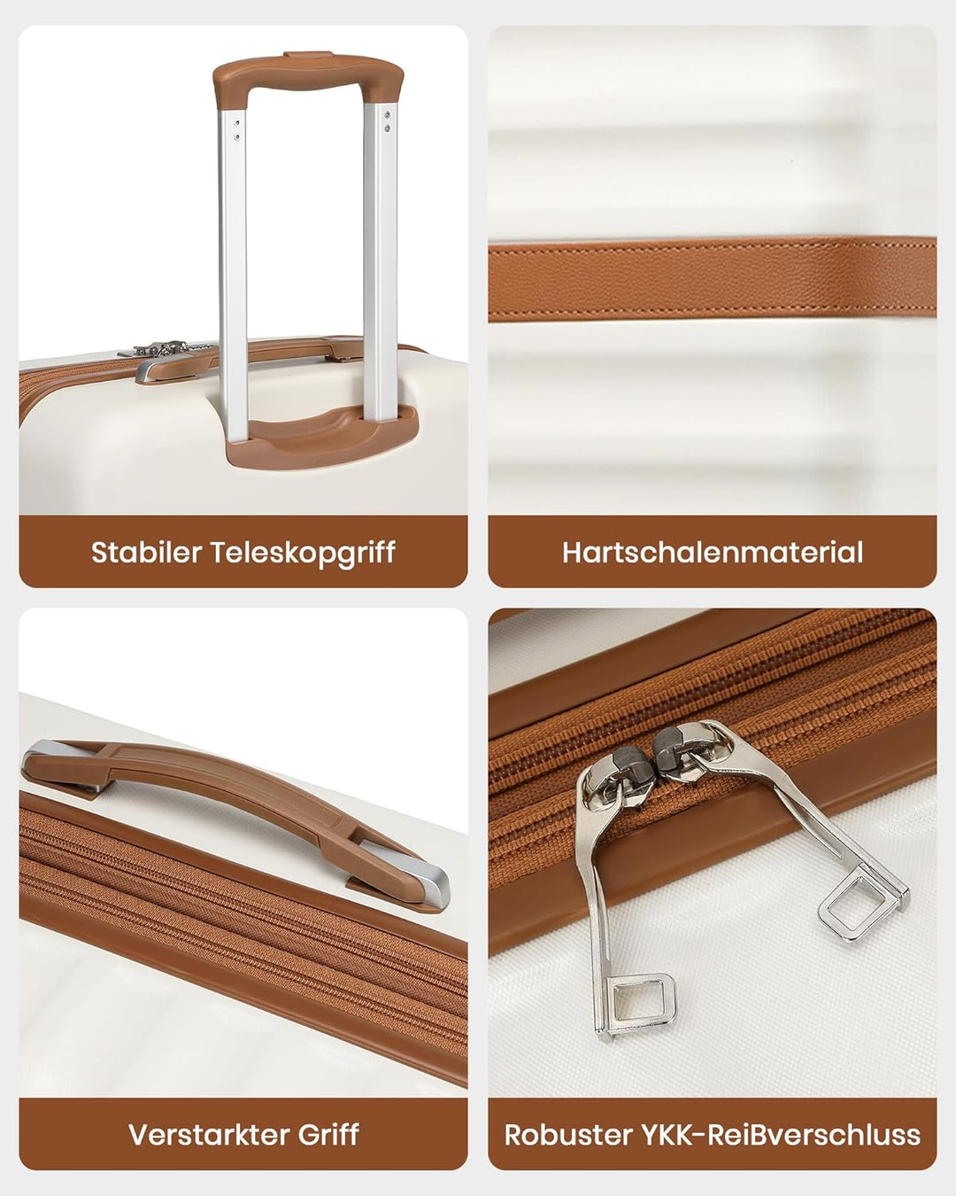KONO Reisekoffer Set 3-teilig, Erweiterbar Hartschalenkoffer Mittelgross mit 4 Rollen und TSA Schlos
