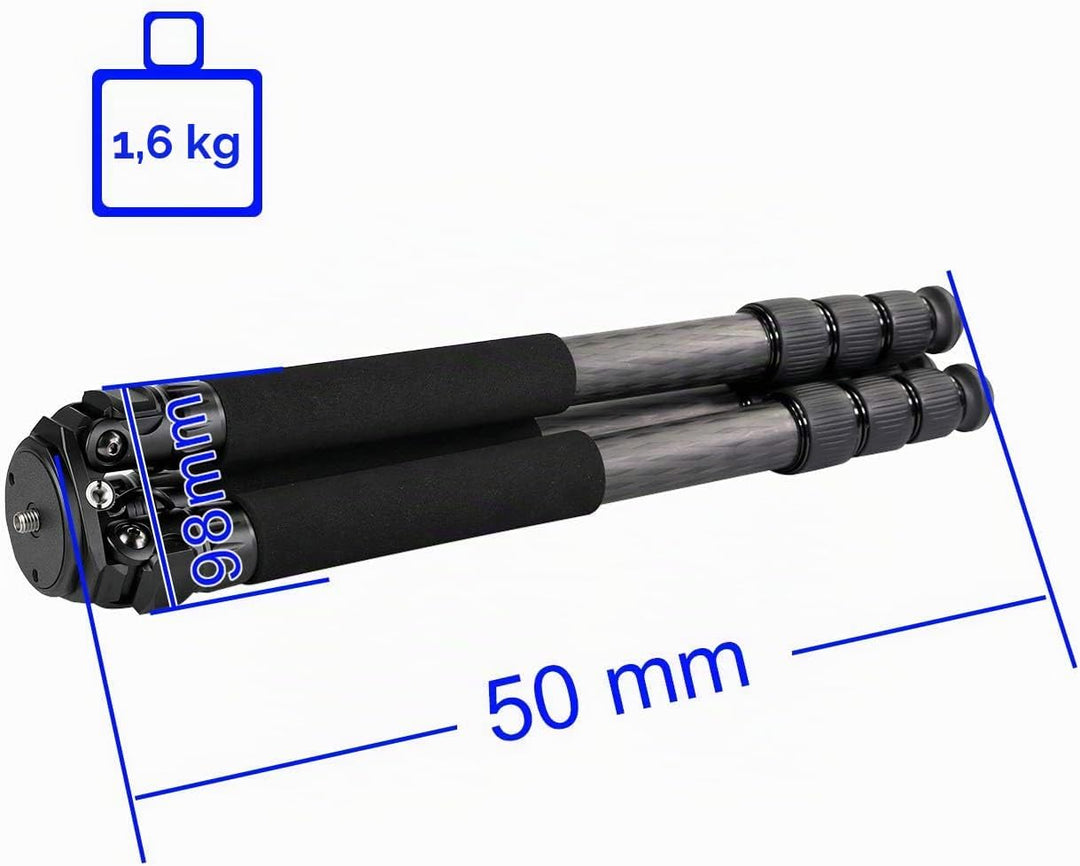 TINKTEEK Pyramid Carbon Stativ Tragkraft 20KG 10 Lagen Kohlenstofffaser, Kugelkopf Nicht enthalten