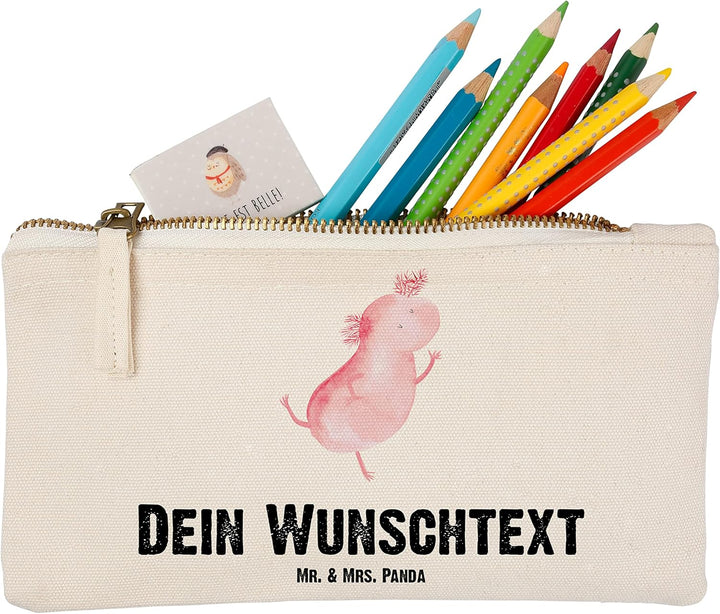 Mr. & Mrs. Panda Personalisierte Kosmetiktasche Axolotl Tanzen Grösse S Klein - Geschenke, Lurch, Ve