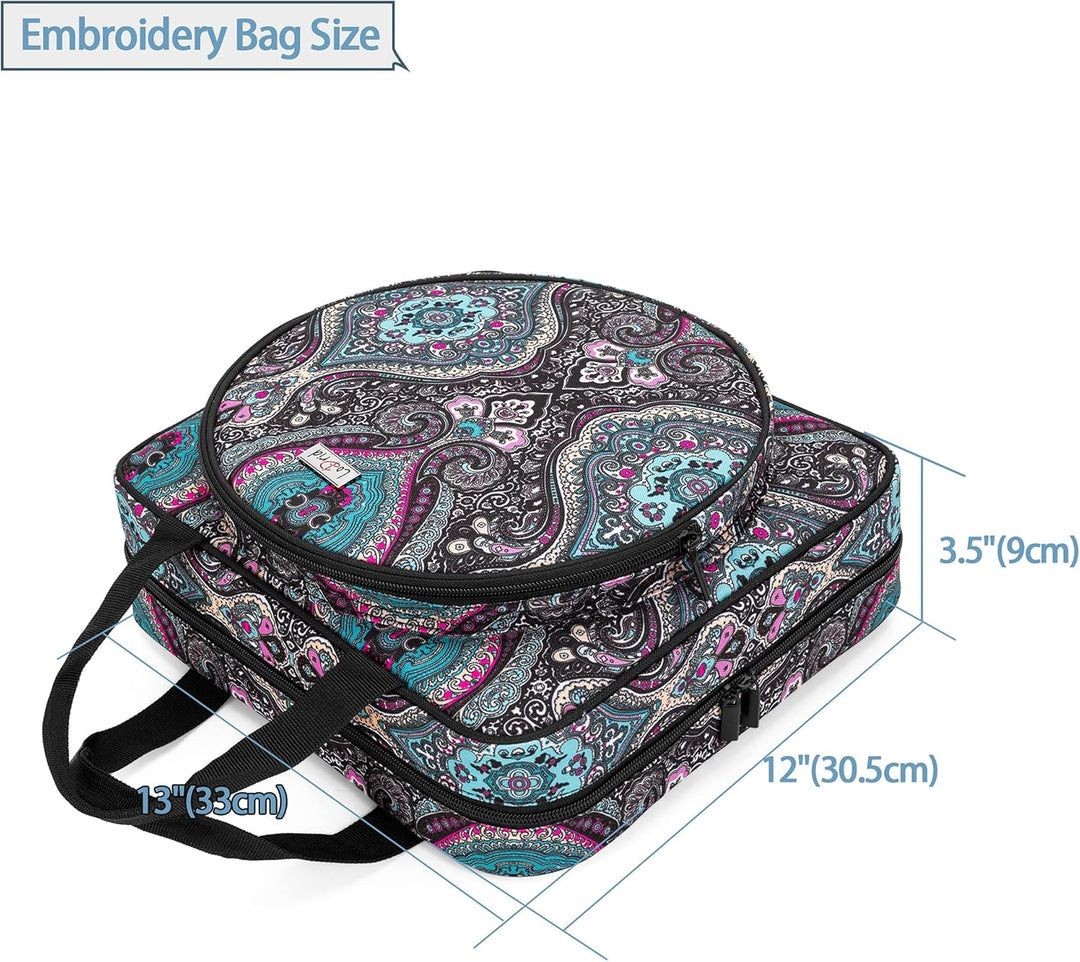 LoDrid Stickprojekttasche, Quadratische Stickzubehör Aufbewahrungstasche, Tragbare Basteltasche für