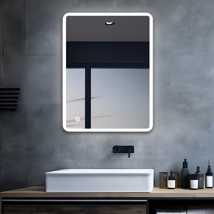 MIQU LED Badspiegel mit Beleuchtung 120x70 cm Badezimmerspiegel, Bad Gross Spiegel mit Touch Weiss 6