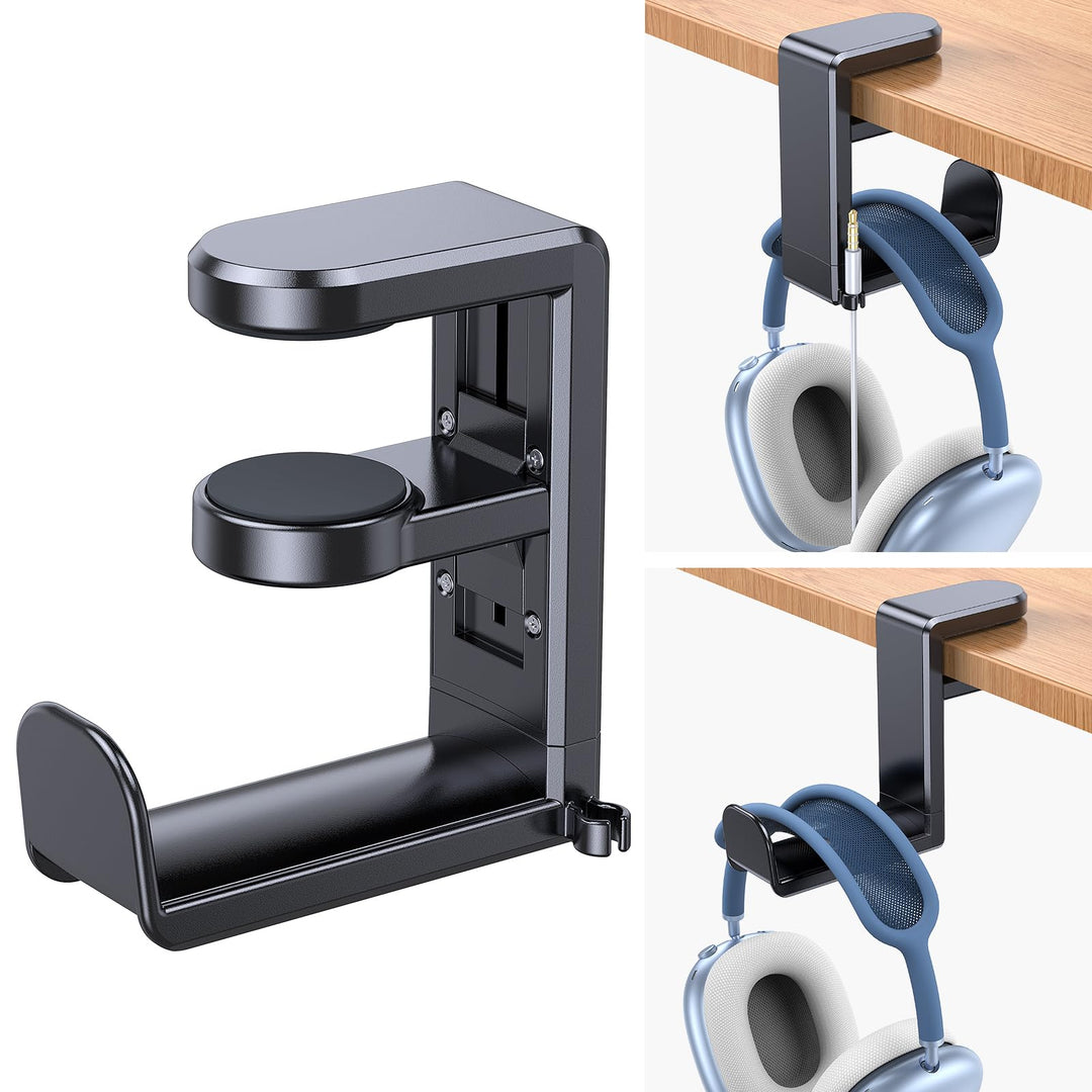 Coolpow Headset Halterung für Gaming Tisch【360° Drehbar】 Kopfhörer Ständer Tisch Kopfhörerhalter Ein