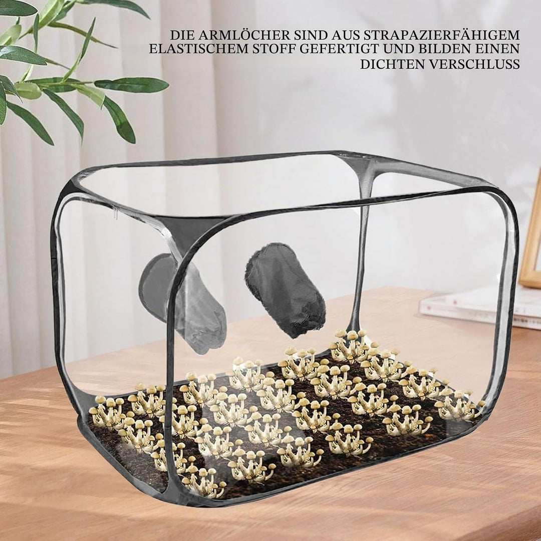 Pilzzuchtzelt, 90 * 60 * 60 cm Pilz Zucht Zelt Glovebox Pilzzucht Pilze Züchten Set Kompakte Pilzzuc