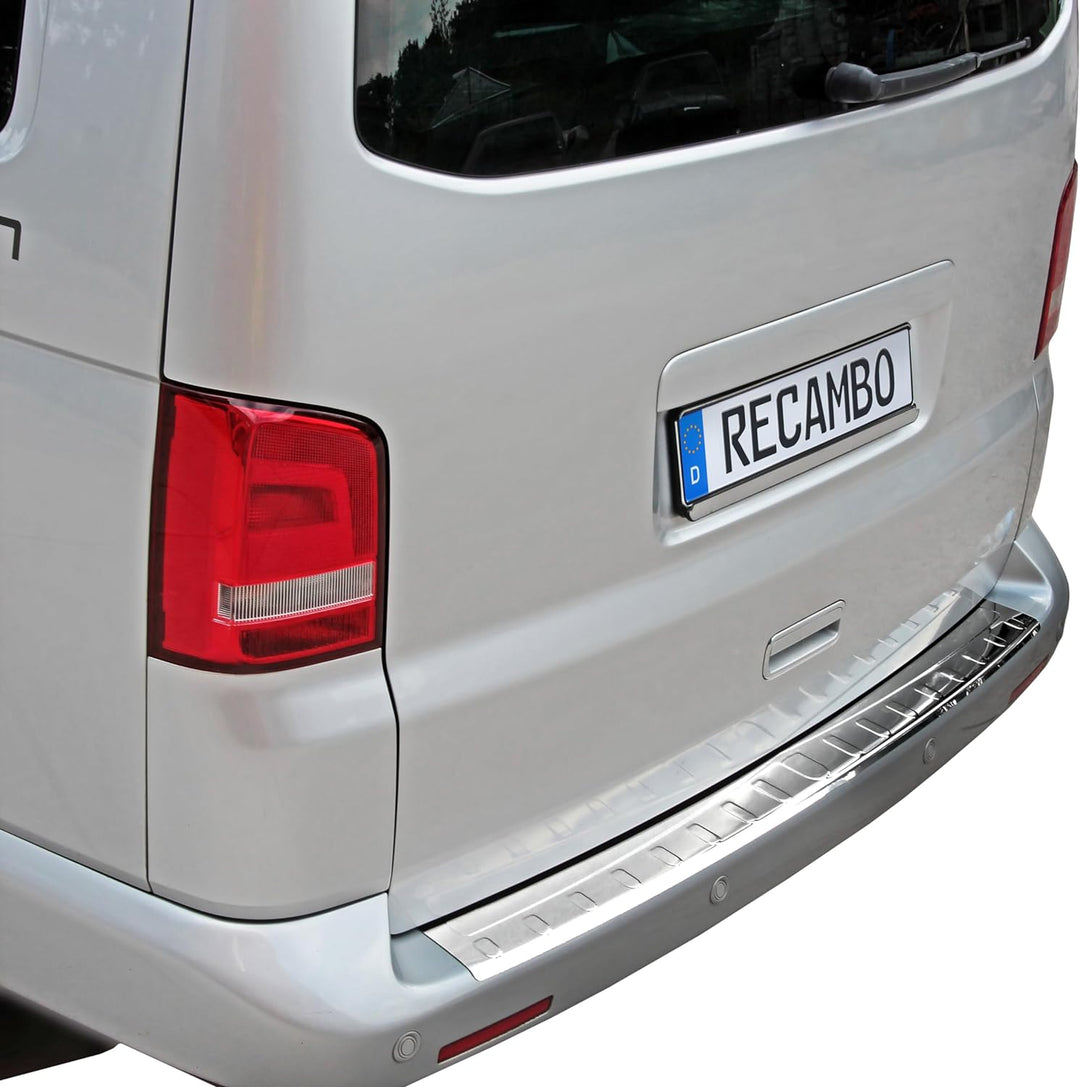 Recambo CT-LKS-2510a LADEKANTENSCHUTZ Edelstahl Chrom für VW T6 | ab 2015- | 130CM | mit ABKANTUNG,