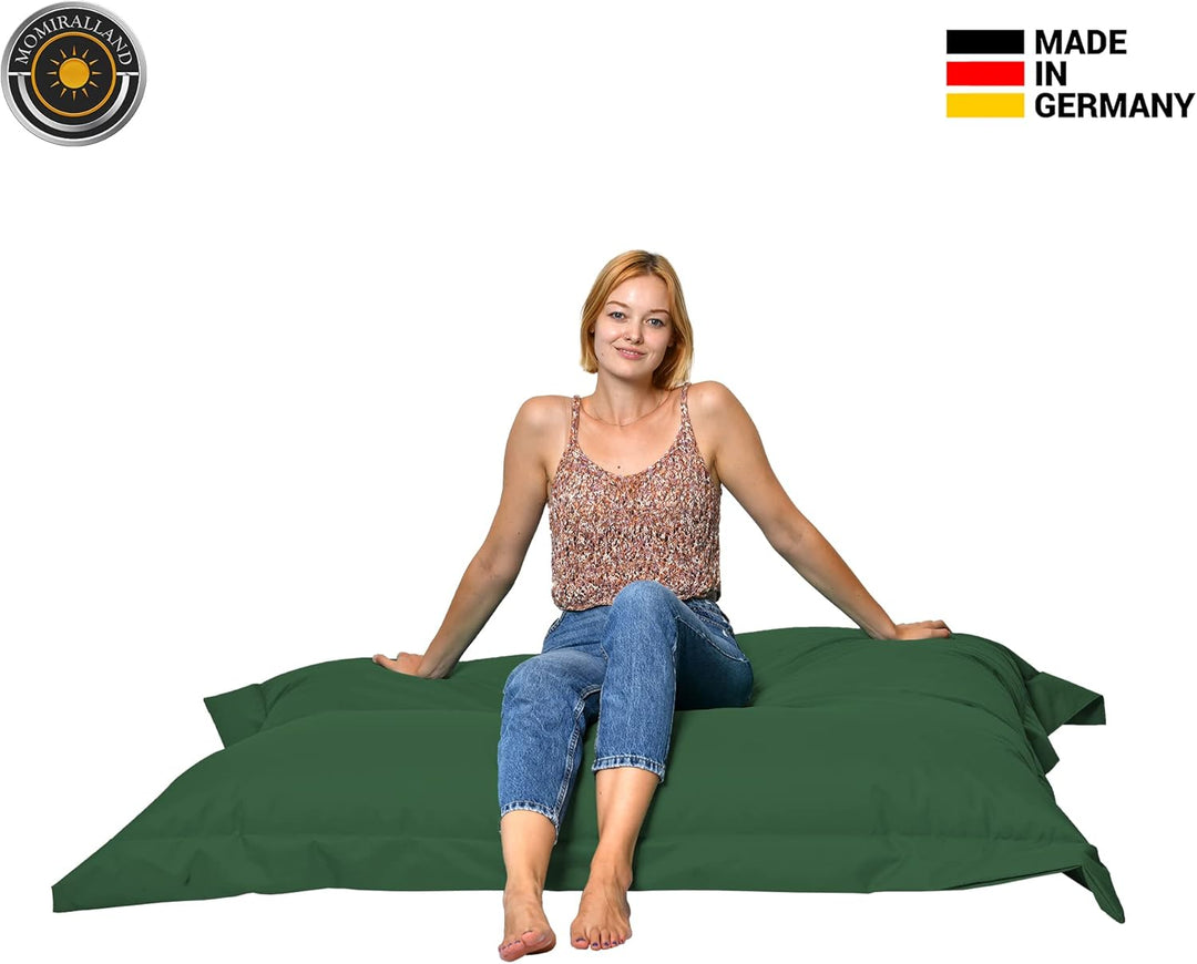 Momiralland Rechteckig Sitzsack - Indoor &amp; Outdoor - 2 in 1 Funktion - für Relax- Momente – Riesen S