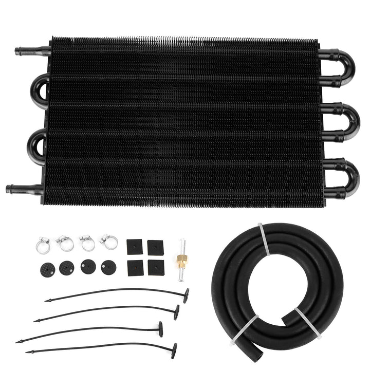 Motorölkühler, 6 reihiges Getriebe Motorölkühler Kit Universeller Aluminium Fernkühler