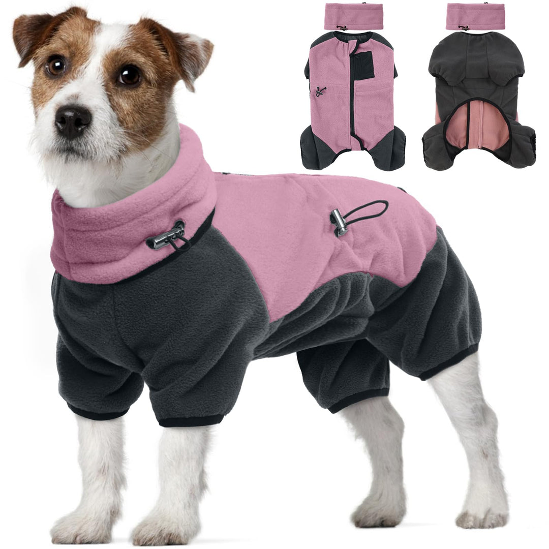 Hundemantel Fleece, Hundejacke mit Beinen Rollkragenpullover Hundejacke Mantel Winter Hundebekleidun