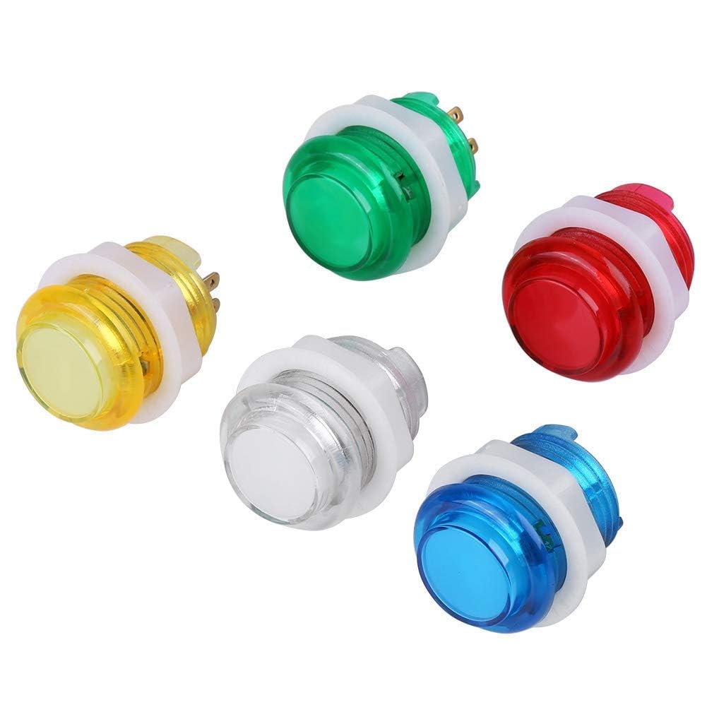 Pssopp 5PC Button LED beleuchtete Drucktasten mit Mikroschalter für Konsolenteile von Machine Games