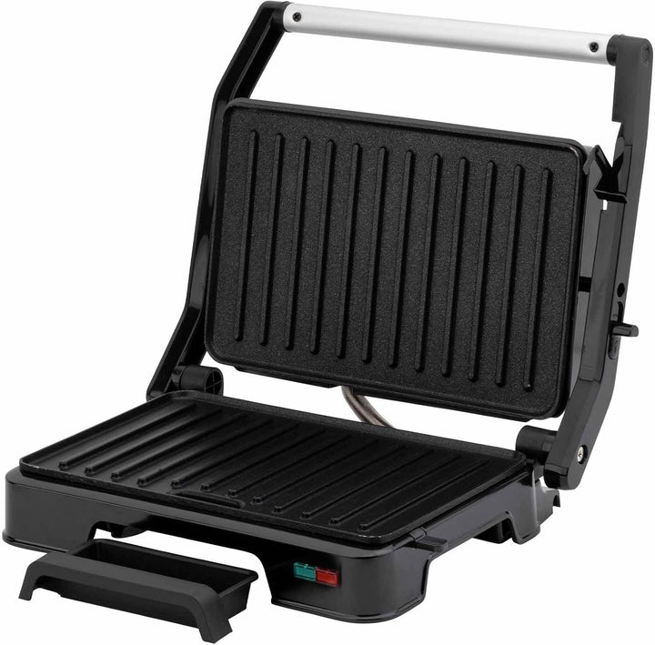 JATA JEGR1124 Elektrogrill und Grill mit geriffelten antihaftbeschichteten Platten, 23 x 14,5 cm, 10