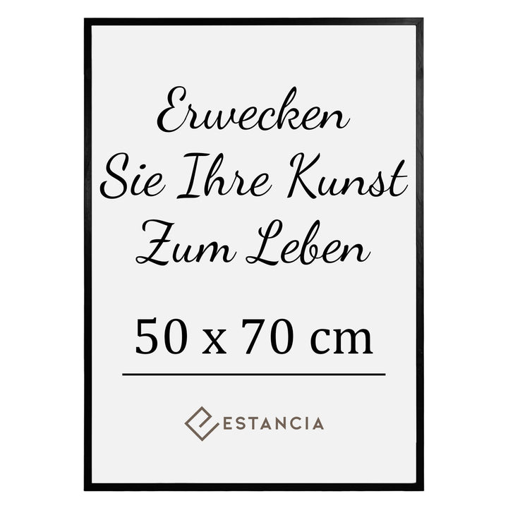 Estancia Schwarzer Holz Bilderrahmen 50x70 cm mit Bruchsicheres Acrylglas | Moderner Portraitrahmen